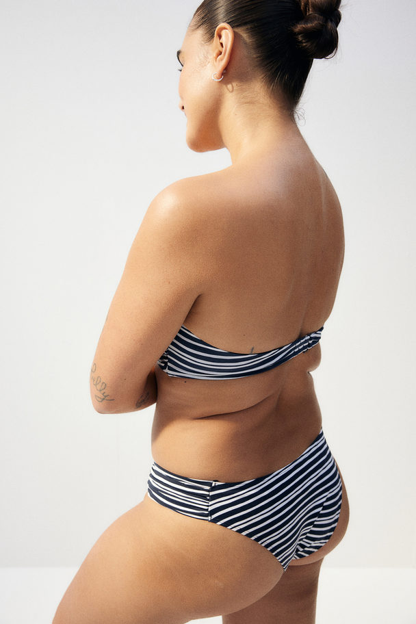 H&M Cheeky Bikini Bottoms Navy Blue/striped