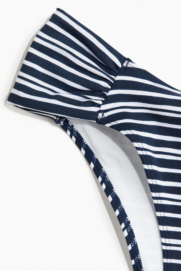 H&M Cheeky Bikini Bottoms Navy Blue/striped