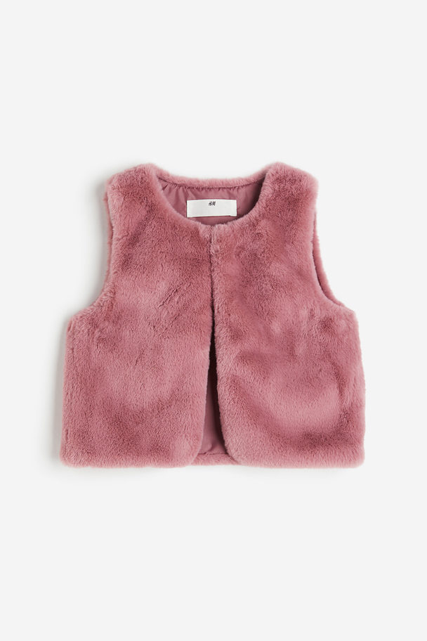 H&M Fluffy Gilet Pink