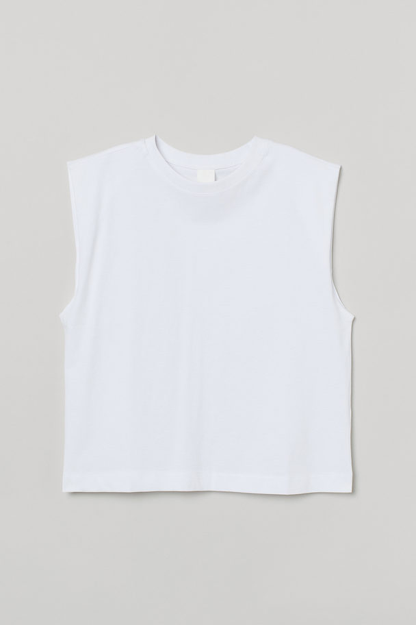 H&M Ärmelloses T-Shirt Weiß