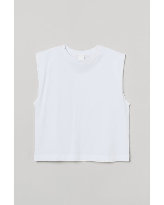 H&M Sleeveless T-shirt White