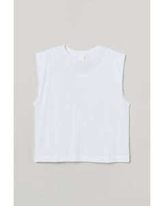 Ermeløs T-shirt Hvit