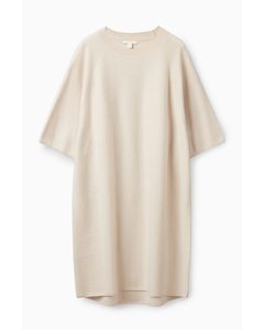 Oversized-fit Wool T-shirt Dress Off-white