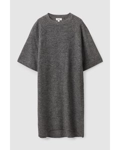 Oversized-fit Wool T-shirt Dress Dark Grey