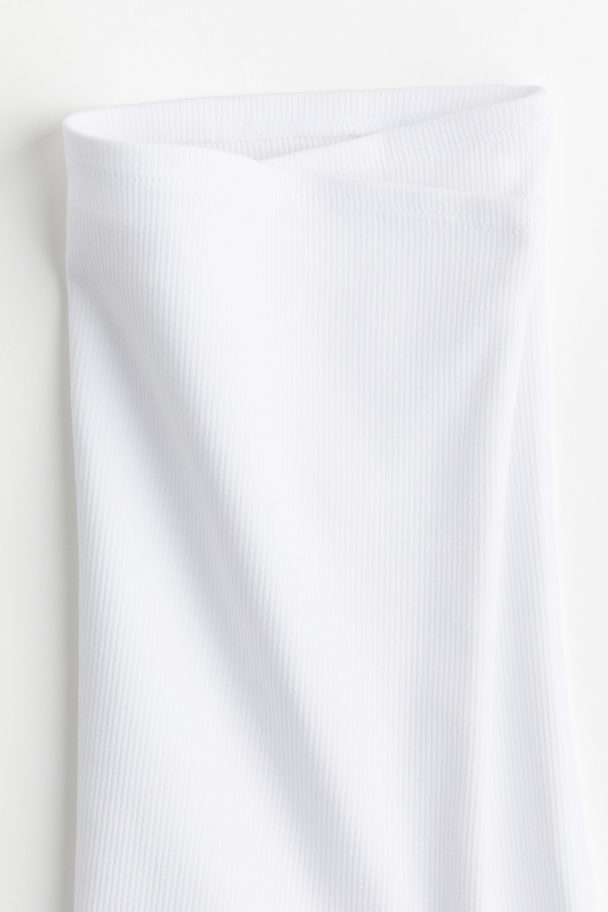 H&M Geribde Tubetop Wit