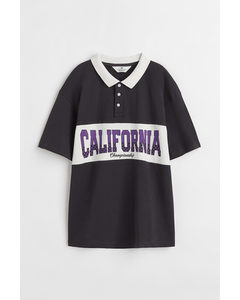 Printed Polo Shirt Black/california