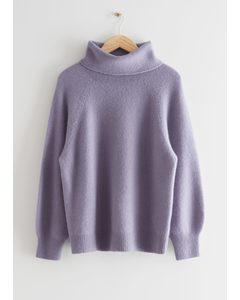 Turtleneck Wool Knit Sweater Lilac