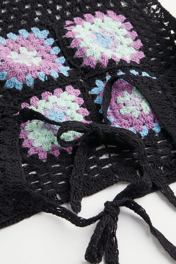 H&M Hole-knit Halterneck Top Black
