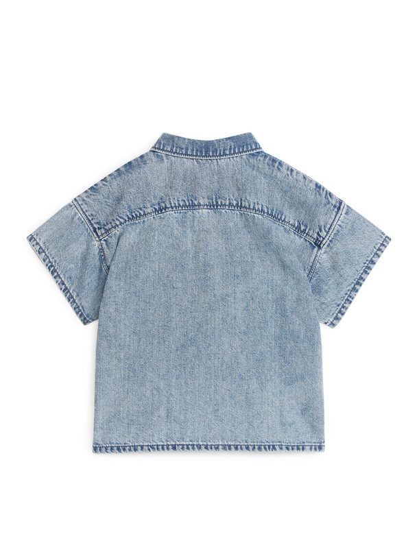 ARKET Short-sleeved Denim Shirt Dusty Blue