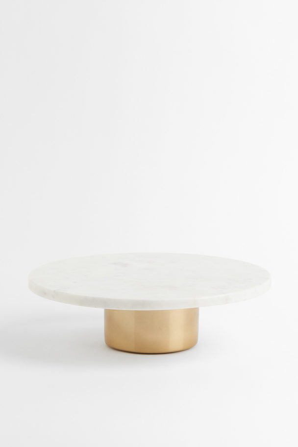 H&M HOME Marble Cake Stand White/marble