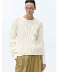 Twisted Cotton Jumper White