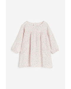 Pocket-detail Dress Light Pink/small Flowers