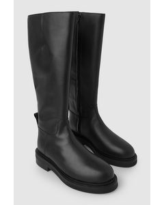 Leather Riding Boots Black