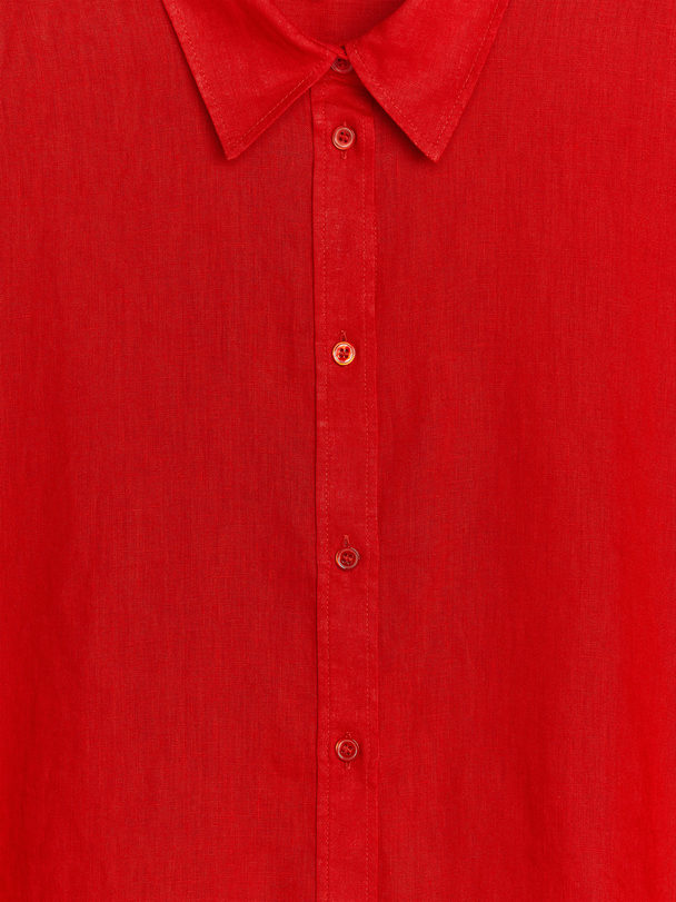 ARKET Loose Linen Shirt Red