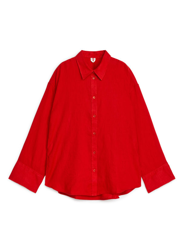 ARKET Loose Linen Shirt Red