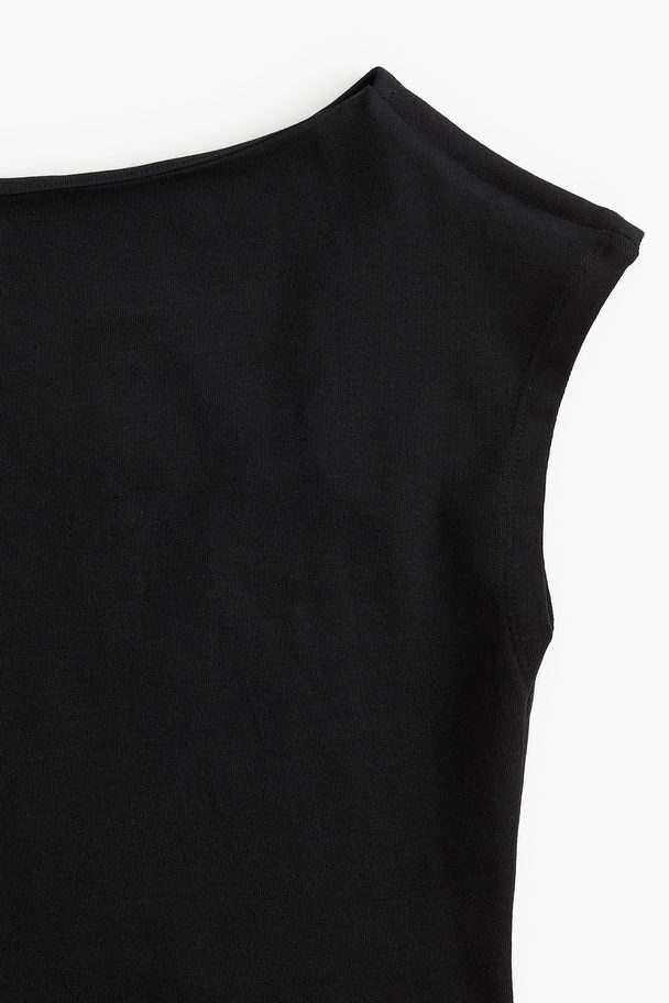 H&M Boat-neck Jersey Dress Black