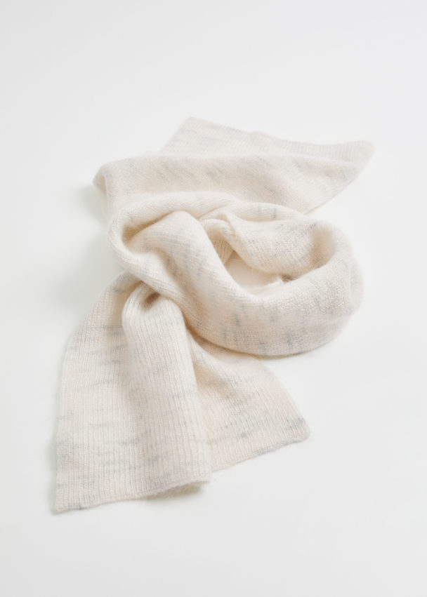 & Other Stories Mohair Blend Marled Scarf Cream