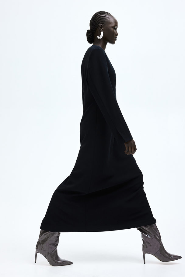 H&M Maxi-jurk Van Viscose Zwart