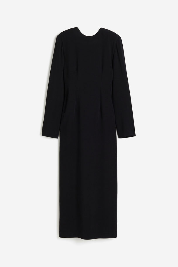 H&M Maxi-jurk Van Viscose Zwart