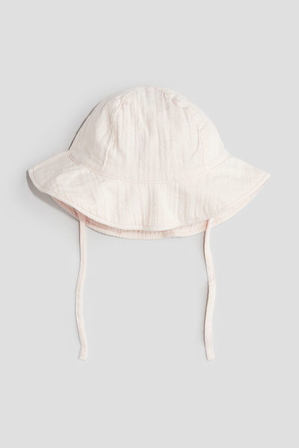 H&M Cotton Muslin Sun Hat Light Pink