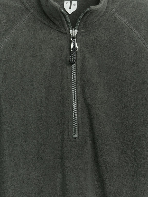 ARKET Half-zip Fleece Jumper Dark Grey