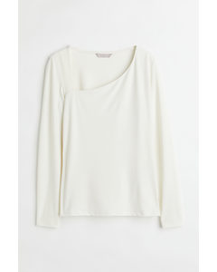 Long-sleeved Jersey Top White