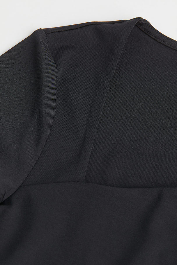 H&M Long-sleeved Jersey Top Black