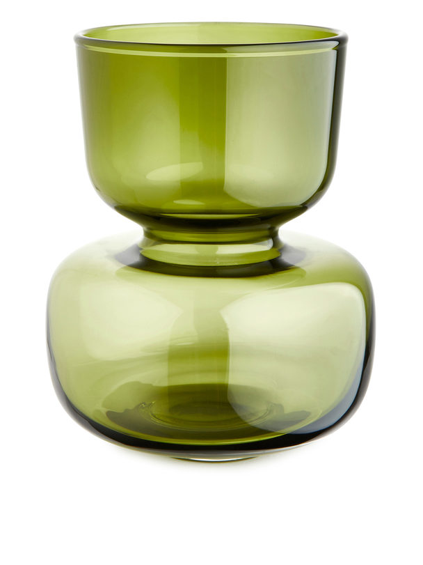 ARKET Glass Forcing Vase 17 Cm Green