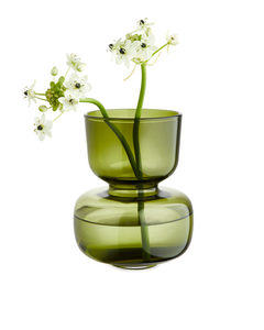 Glass Forcing Vase 17 Cm Green