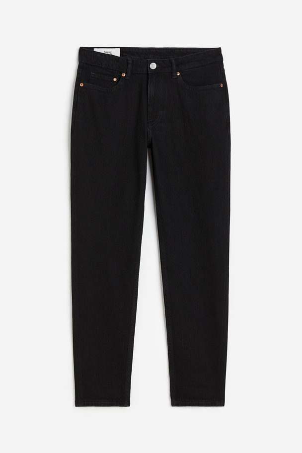 H&M Regular Tapered Jeans Schwarz/No fade black