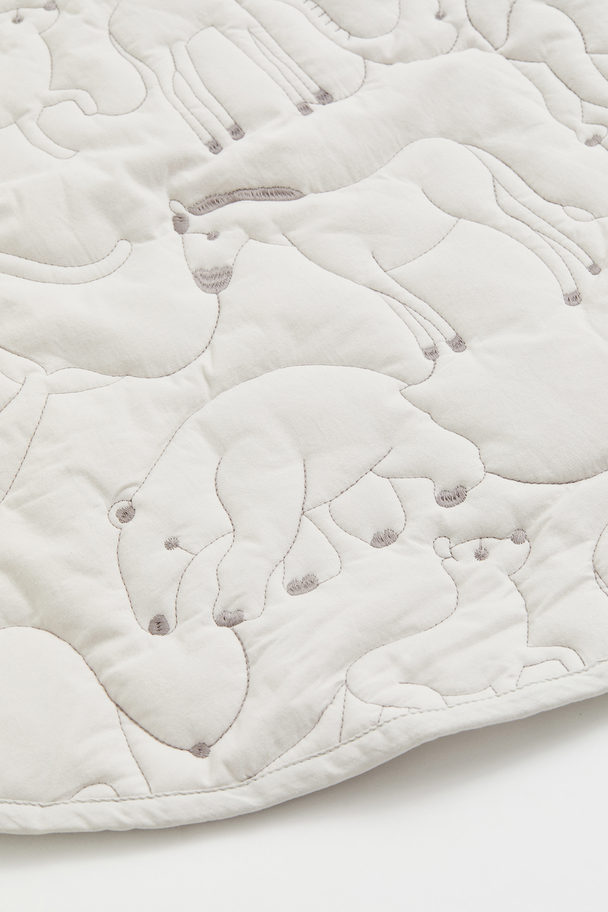 H&M HOME Quilted Cotton Baby Mat Light Grey/animals