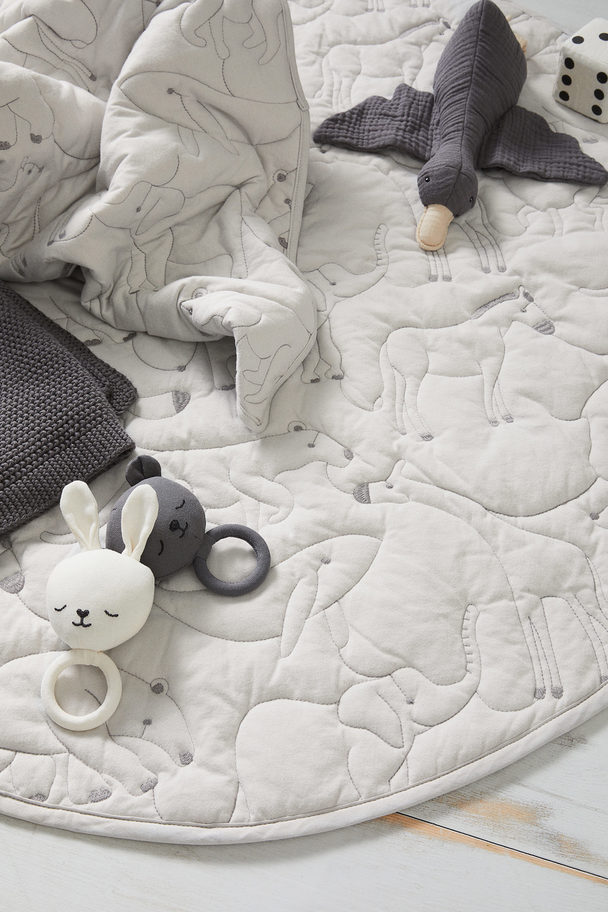 H&M HOME Babymat Van Doorgestikt Katoen Lichtgrijs/dieren