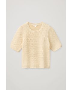 Cropped Knitted Top Light Yellow