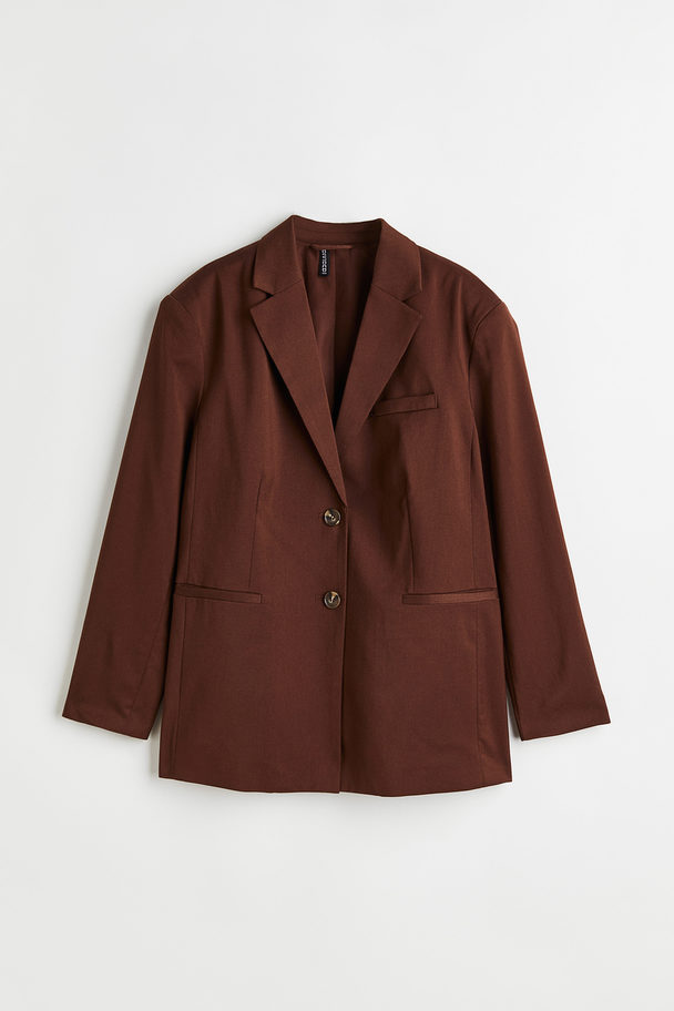 H&M Single-breasted Blazer Donkerbruin