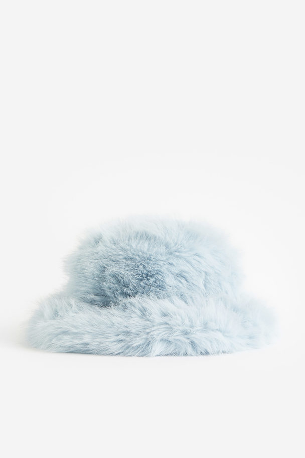 H&M Fluffy Buckethat Lichtblauw