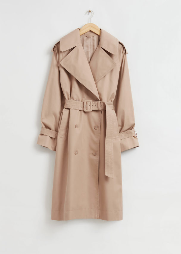& Other Stories Relaxed Long-fit Trench Coat Dusty Beige