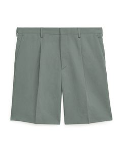 Loose Cotton Linen Shorts Green