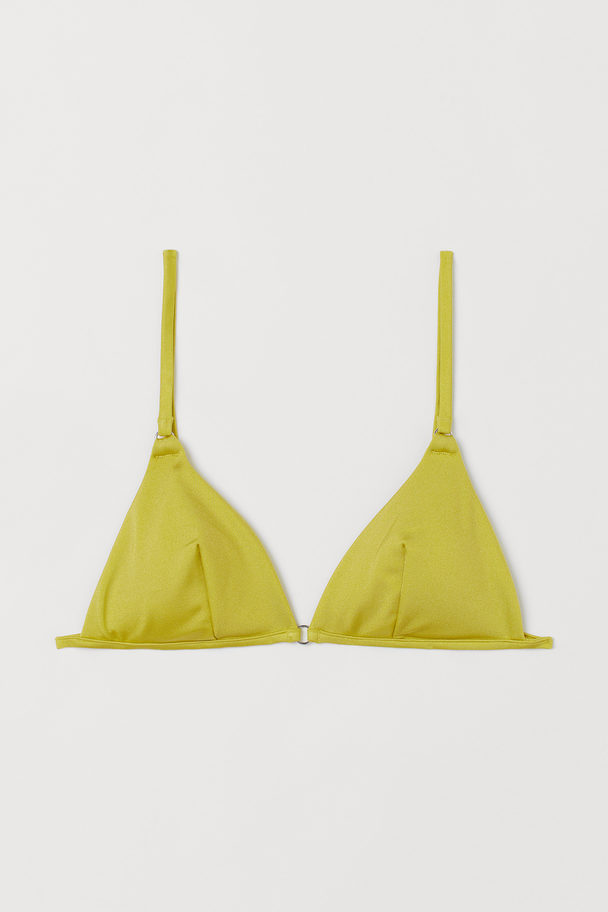 H&M Wattiertes Triangel-Bikinitop Neongelb