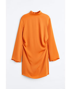 Kleid mit Raffungen Orange