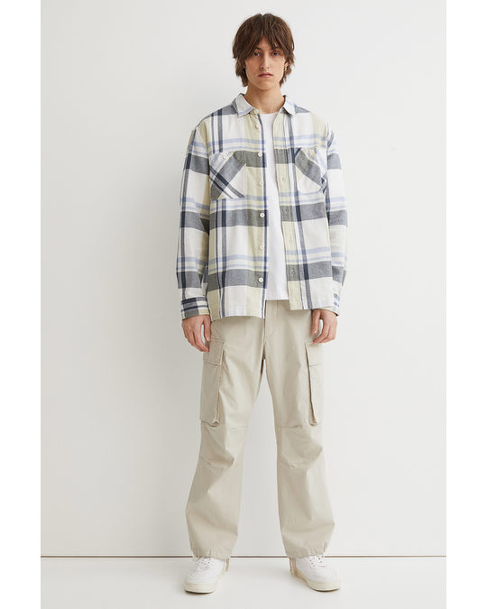 H&M Relaxed Fit Checked Shirt Yellow/blue