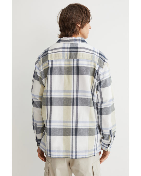 H&M Relaxed Fit Checked Shirt Yellow/blue