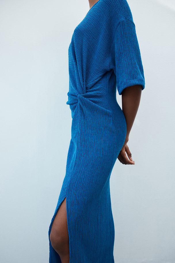 H&M Twist-detail Maxi Dress Blue