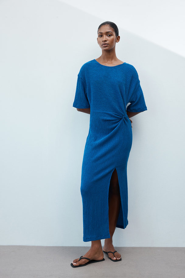 H&M Maxi-jurk Met Gedraaid Detail Blauw