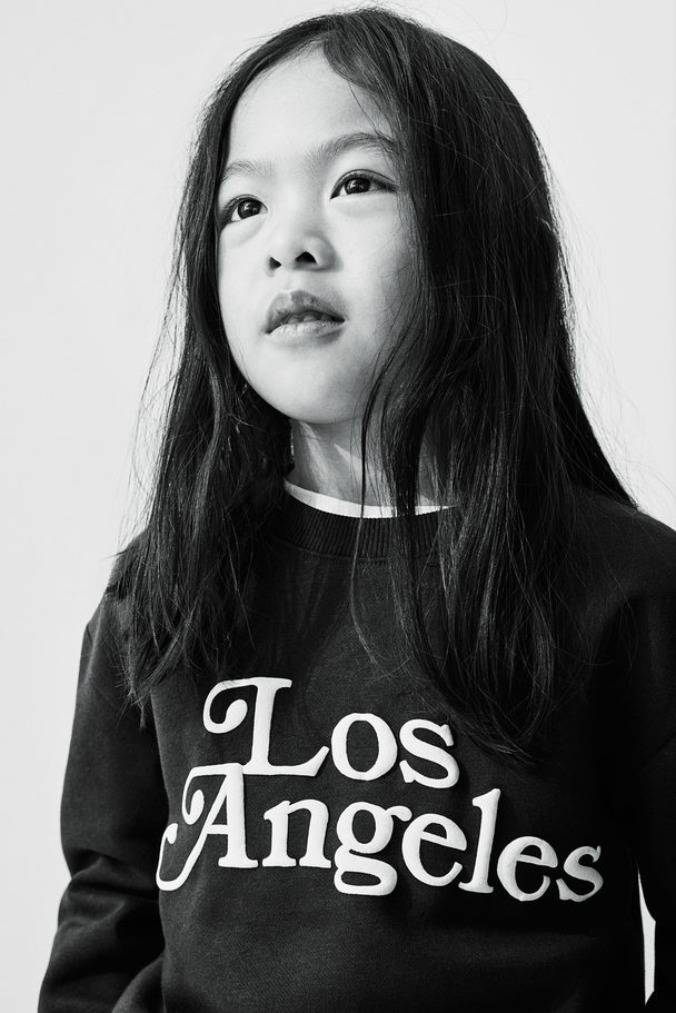 H&M Sweatshirt Black/los Angeles