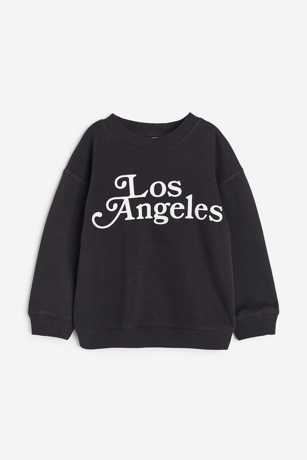 H&M Sweatshirt Black/los Angeles