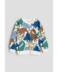 Sweatshirt White/dinosaurs