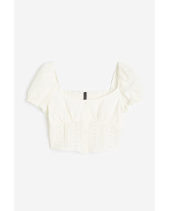 Blouse Met Kant Roomwit