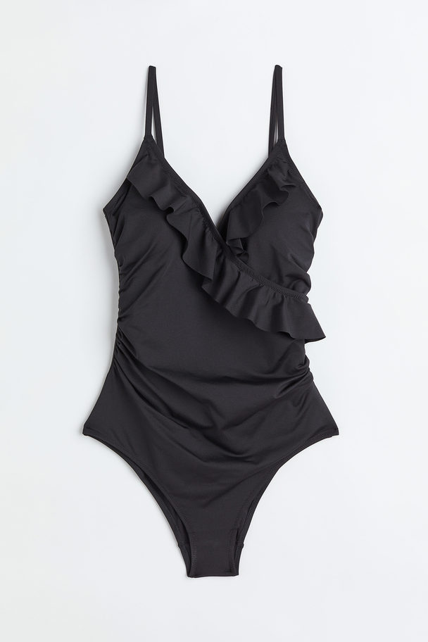 H&M Flounced Shaping Swimsuit Black