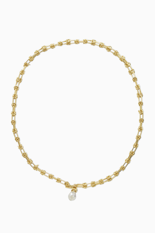 COS Freshwater Pearl Chain Belt Gold