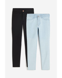 2-pack Skinny Fit Jeans Light Denim Blue/black